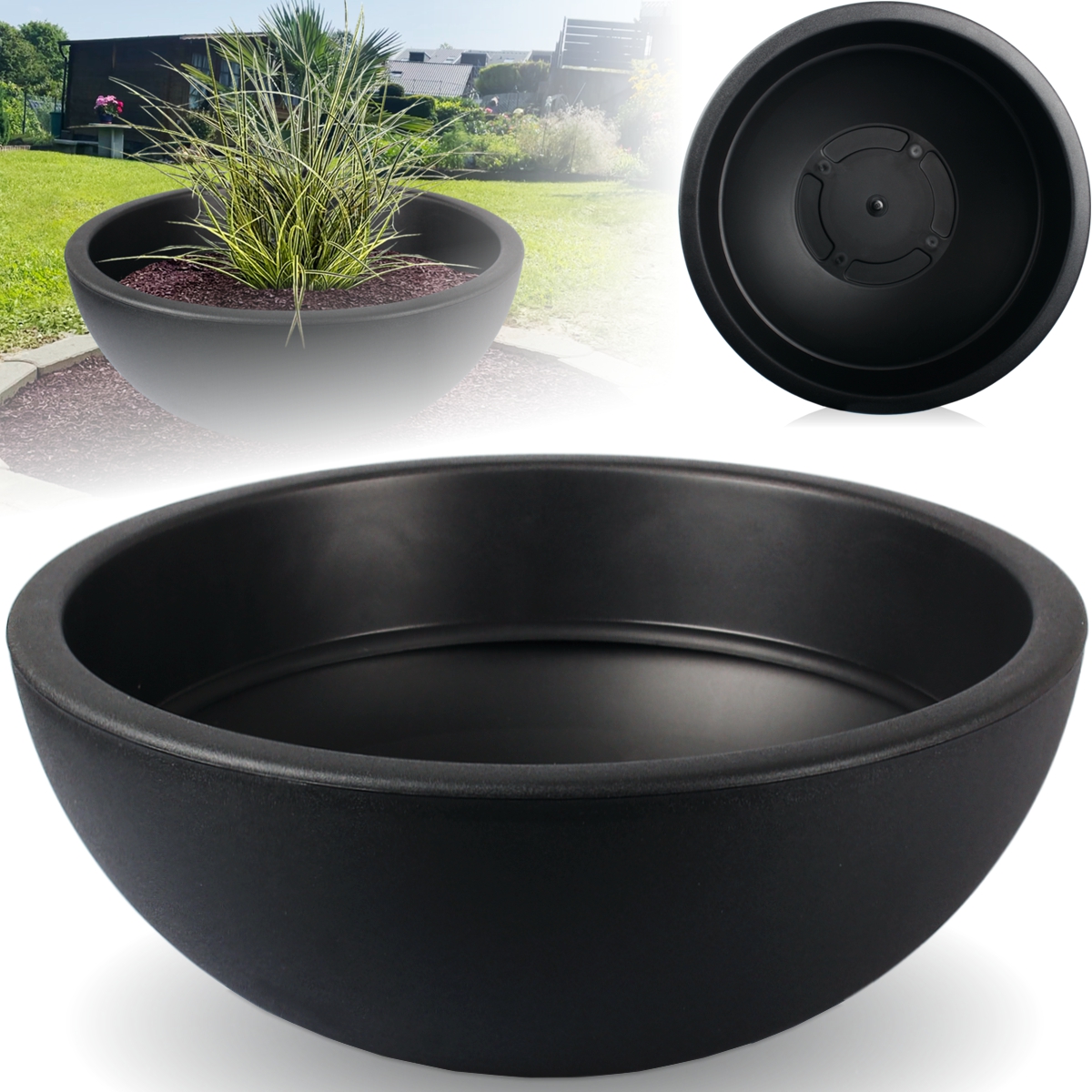 Pflanzschale 40cm Pflanzkbel Schale Kunststoff rund Pflanztopf Terrakotta  Grau | eBay.de