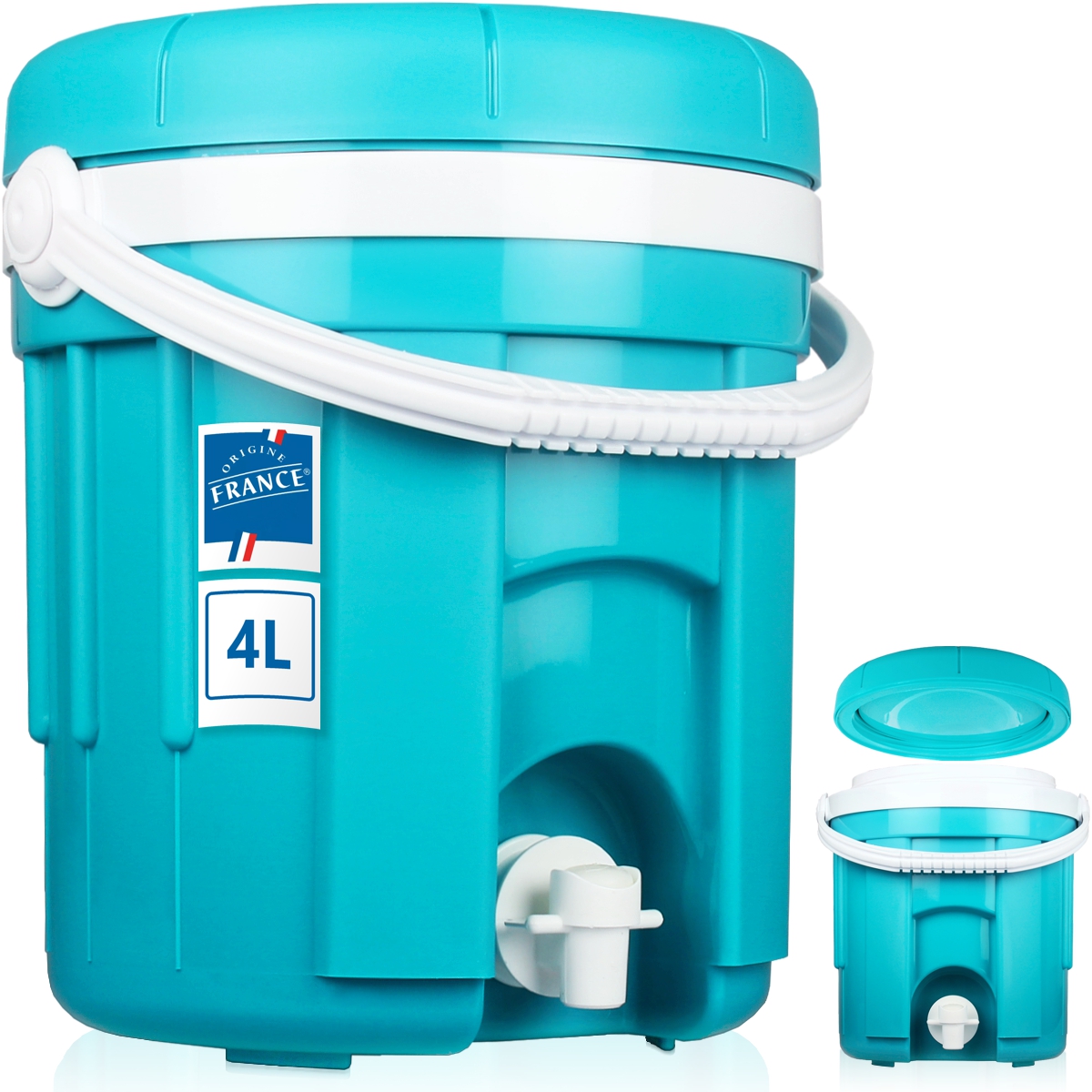 Getränkespender Zapfhahn 4L Getränke Thermo Behälter isoliert Camping Sport