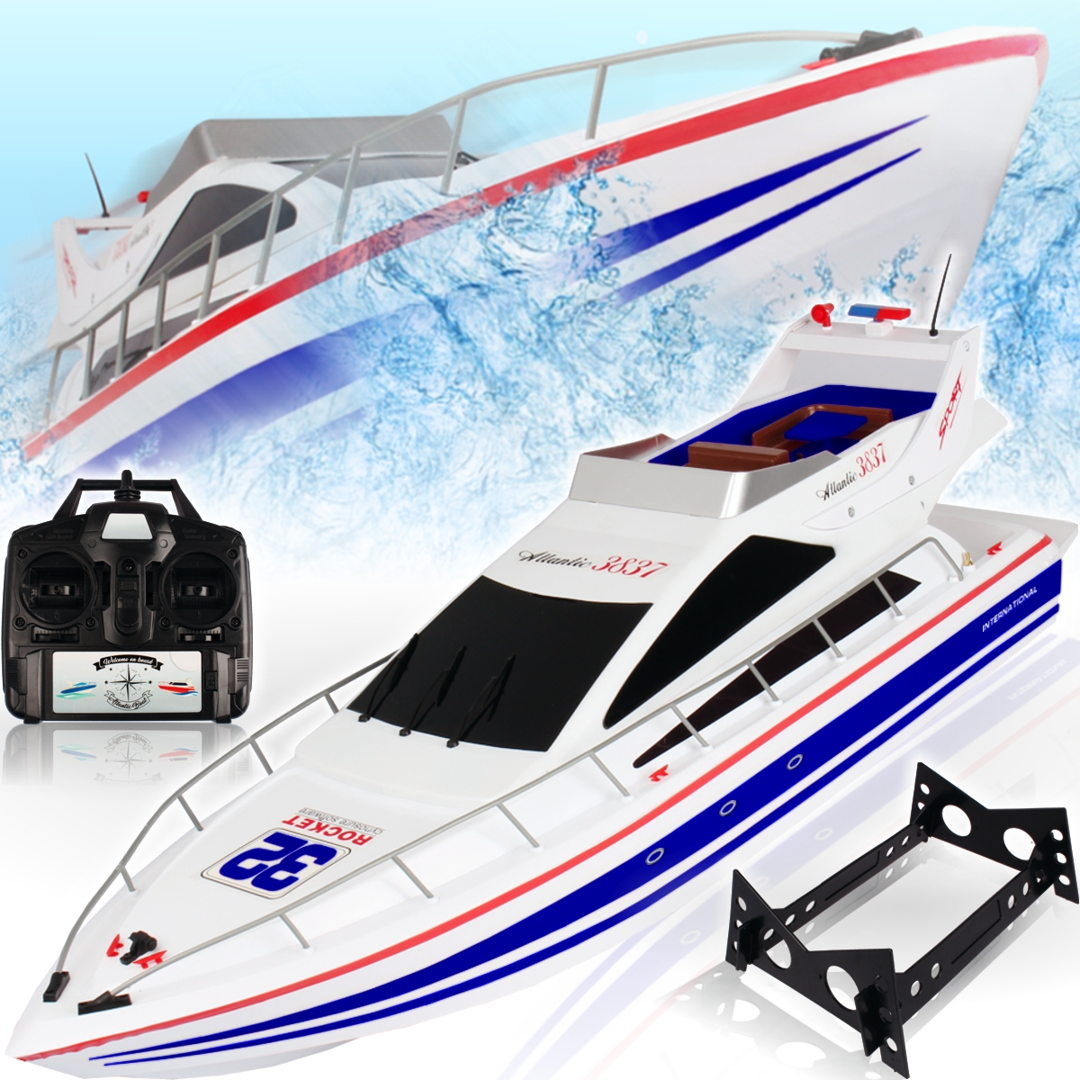2,4 GHz Fernbedienung 4-Kanal 25 km h Boot Racing Speedboat Modellboot Rennboo 
