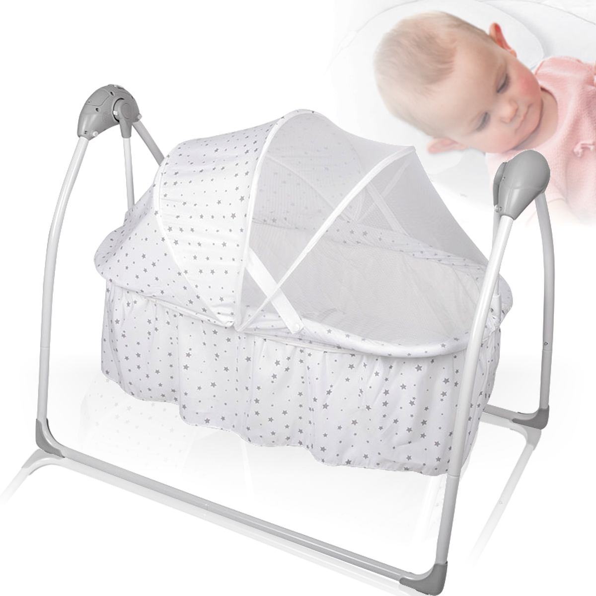 Elektrische Babyschaukel Vollautomatisch Baby Wippe Wiege Stuben Schaukel Bett 