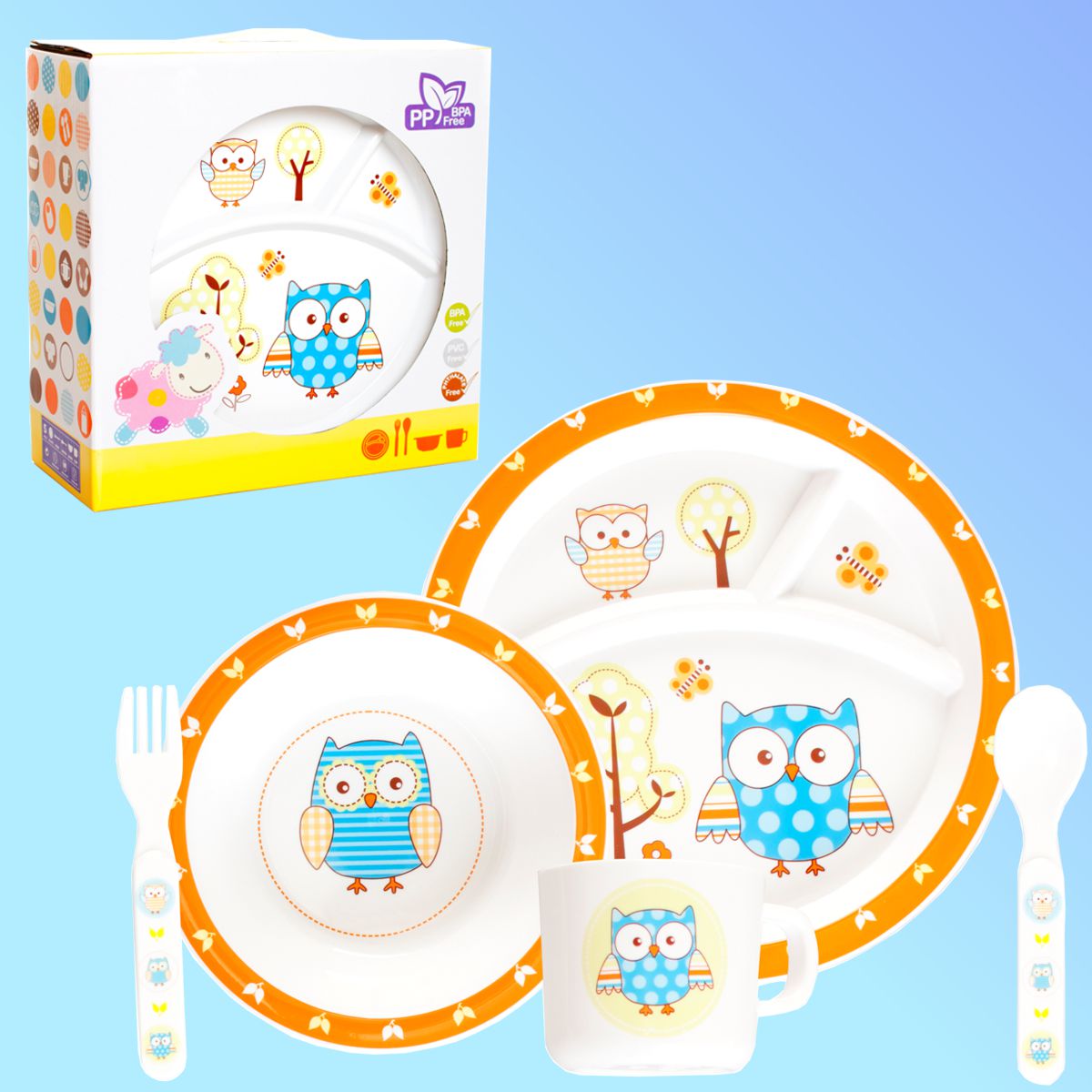 Essenset Rosa Pinguin - Baby Geschirr Set Mit Teller, Schüssel, Becher & Besteck