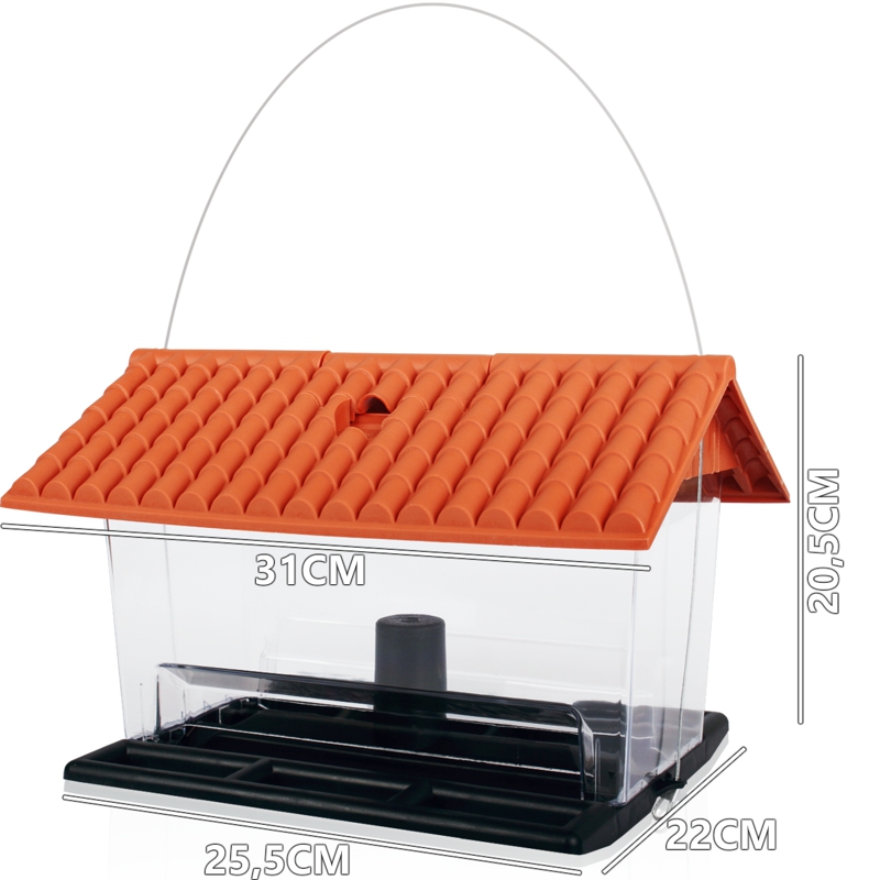 The Lakeside Collection Vogelfutterstation Rund & Transparent - Zum Aufhängen Mit Einfacher Nachfüllöffnung