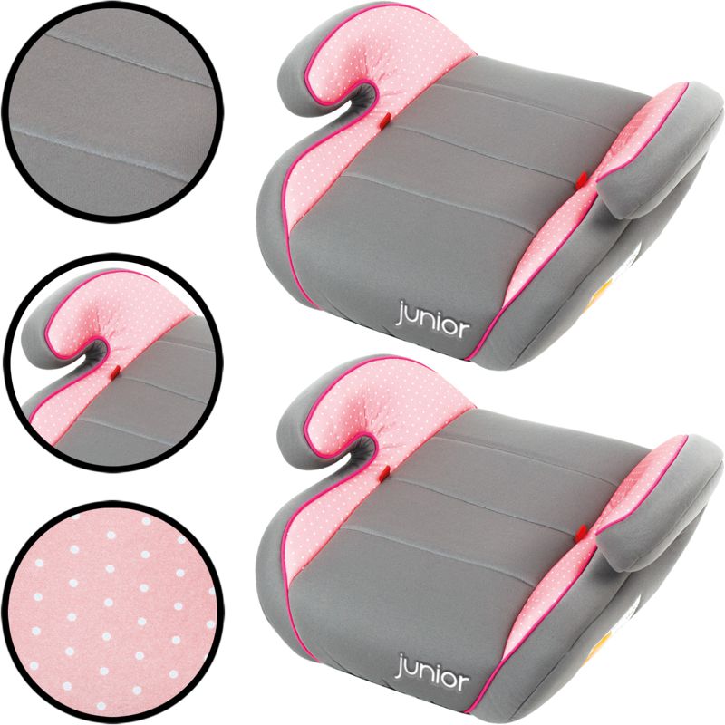 F/ür Kinder von 15 bis 36 Kg Gruppe 2//3 Kinder Sitzerh/öhung Autositz Auto Sitz GRAU // ROSA // PINK